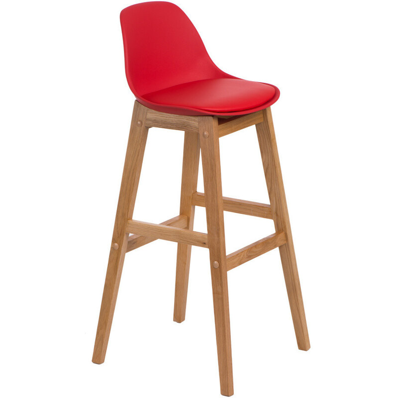 Červená barová židle D2 Norden Wood