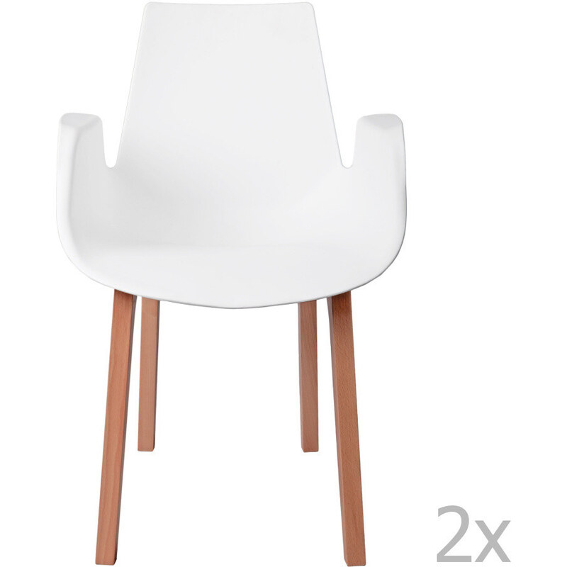 Sada 2 bílých židlí D2 Mokka
