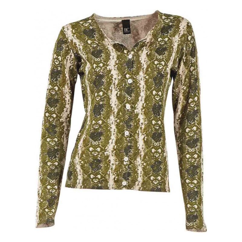 Heine - Best Connections Print cardigan, olive-beige