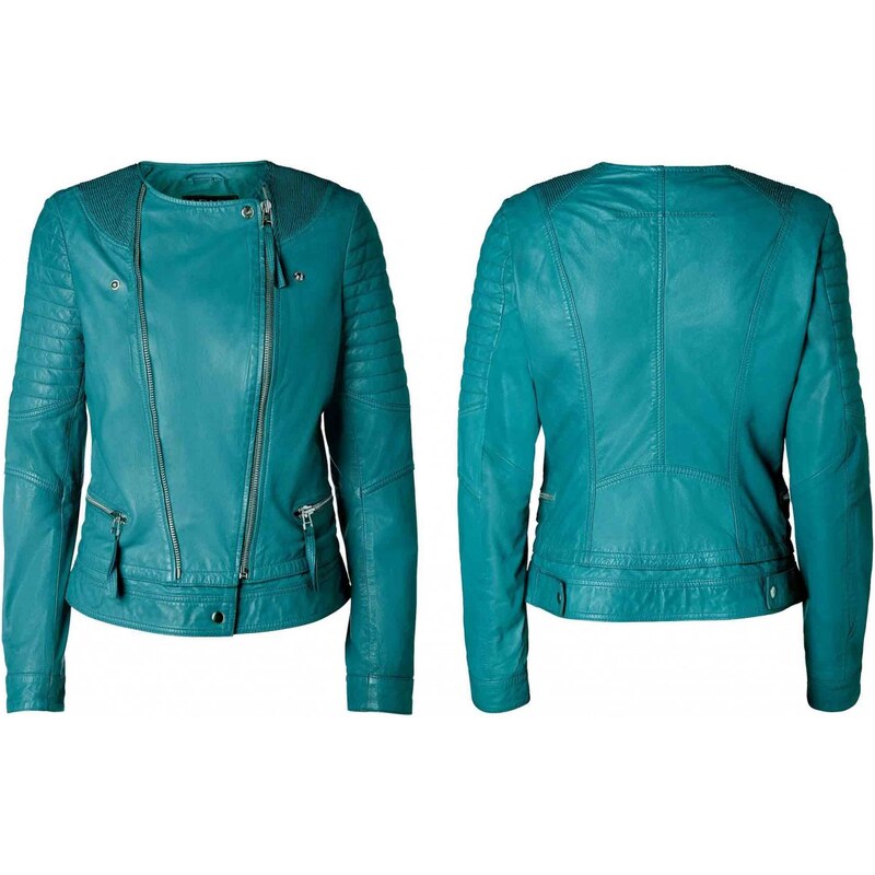 APART Lamb nappa biker jacket, turquoise