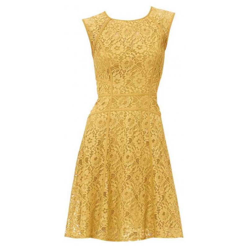 PATRIZIA DINI Lace dress, golden yellow