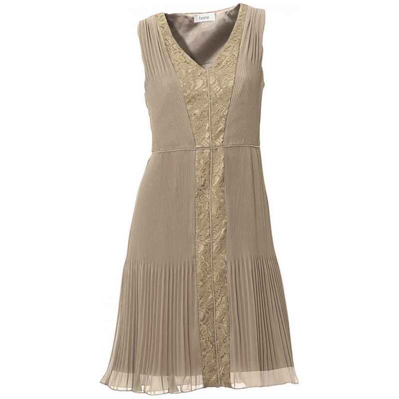 Heine Dress with lace, taupe
