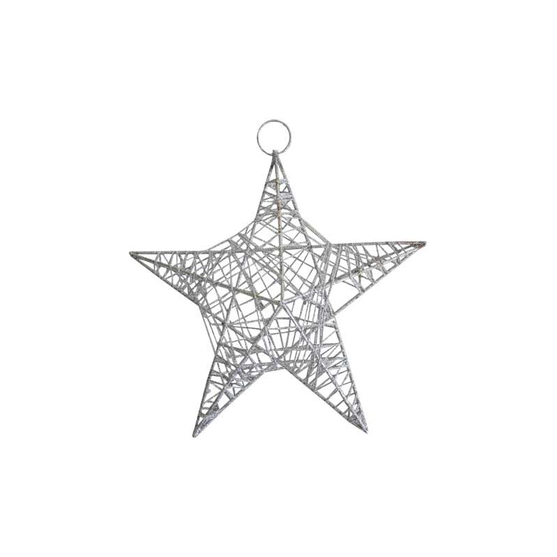 StarDeco Vánoční hvězda stříbrná, 2 ks