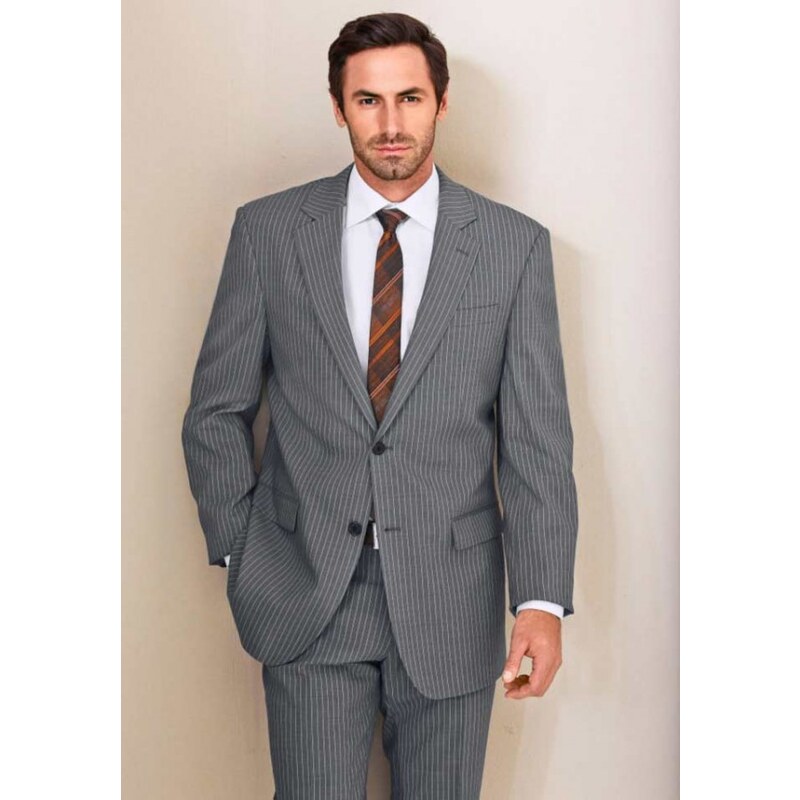 CLASS INTERNATIONAL Men's pinstripe suit with woole, grey