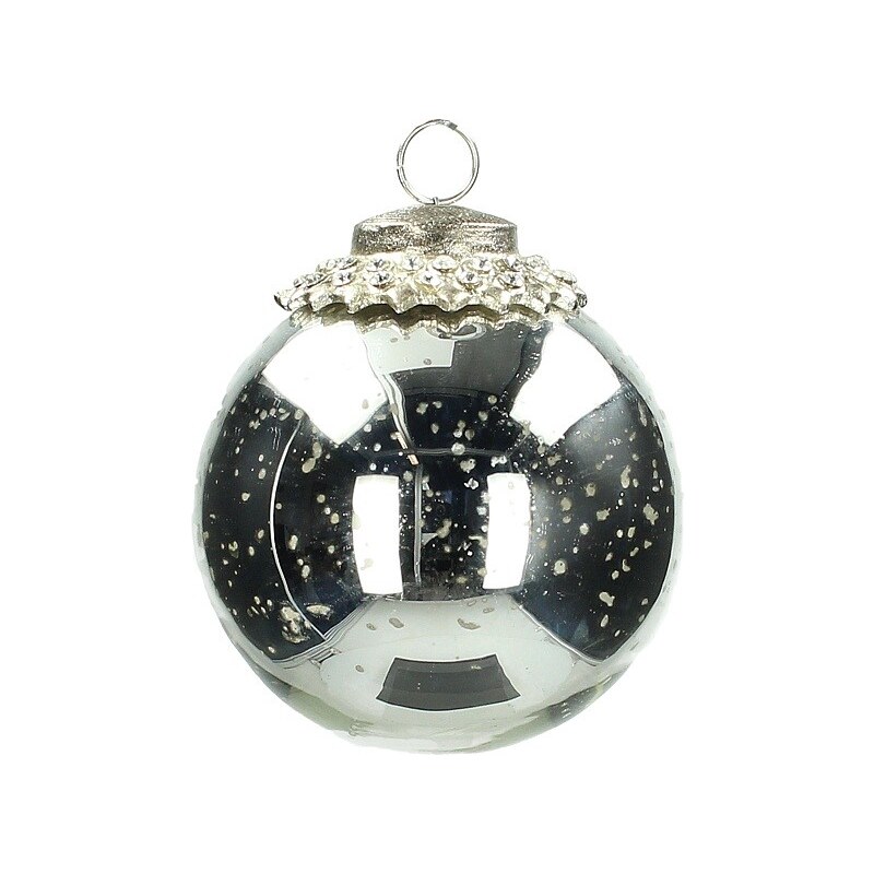 KERSTEN - Vánoční ozdoba koule, skleněná , stříbrná, 10.5cm (MAS-2256)