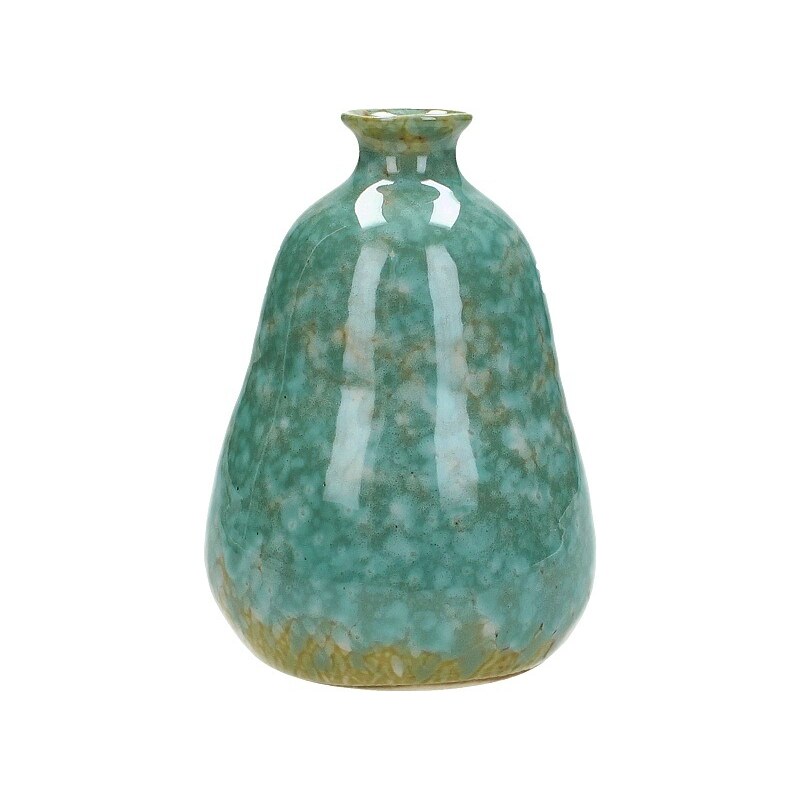 KERSTEN - Váza keramická, zelená, 9x9x12,5cm - (WER-0331)