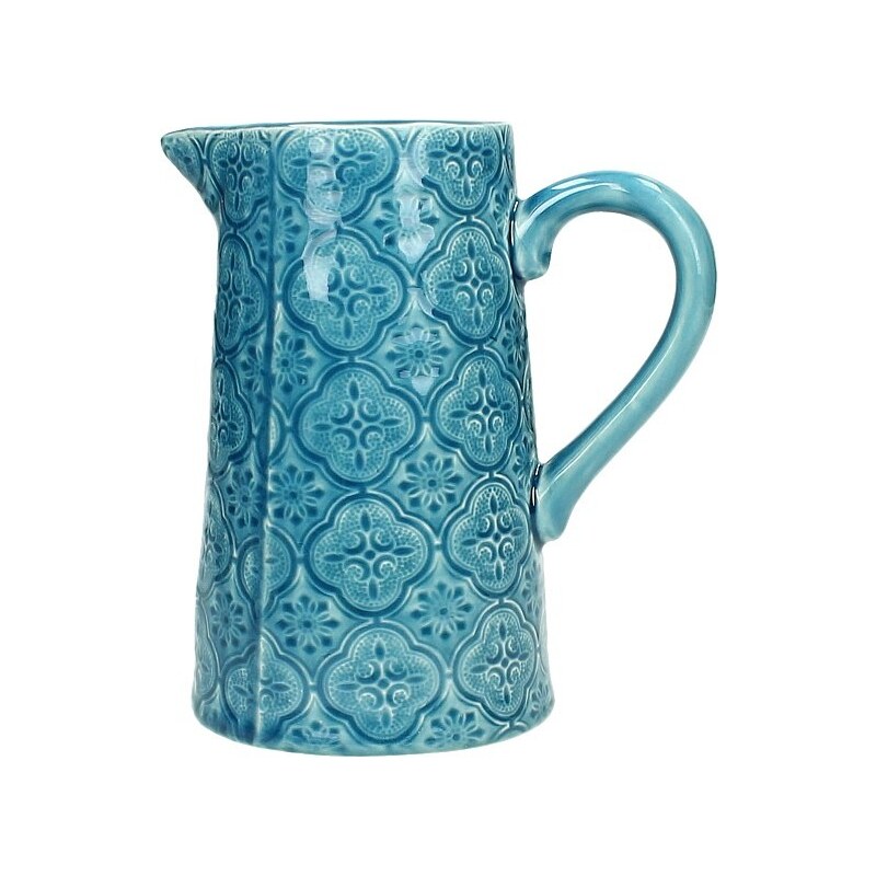 KERSTEN - Kameninová váza, modrá, 13,5x8,8x14,5cm - (WER-2279)