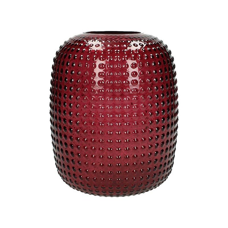 KERSTEN - Váza skleněná, tmavěčervená, 16x16x19,5cm - (WER-2168)