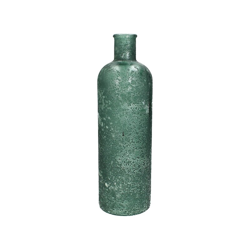 KERSTEN - Váza z recyklovaného skla, zelená, 10x10x32cm - (WER-0614)