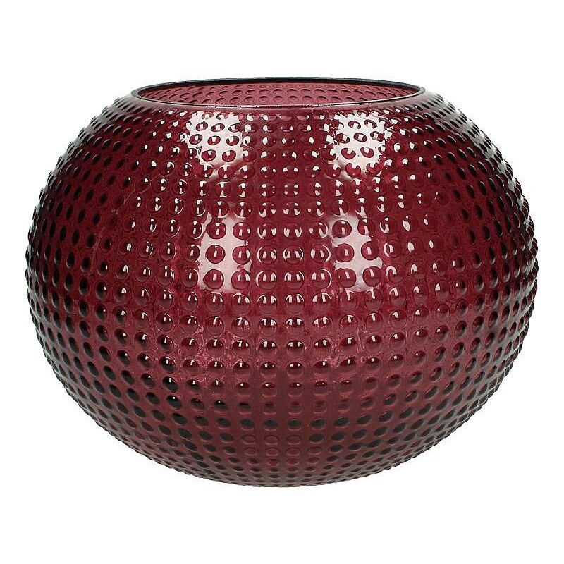 KERSTEN - Váza skleněná, tmavěčervená, 24x24x17,5cm - (WER-2166)