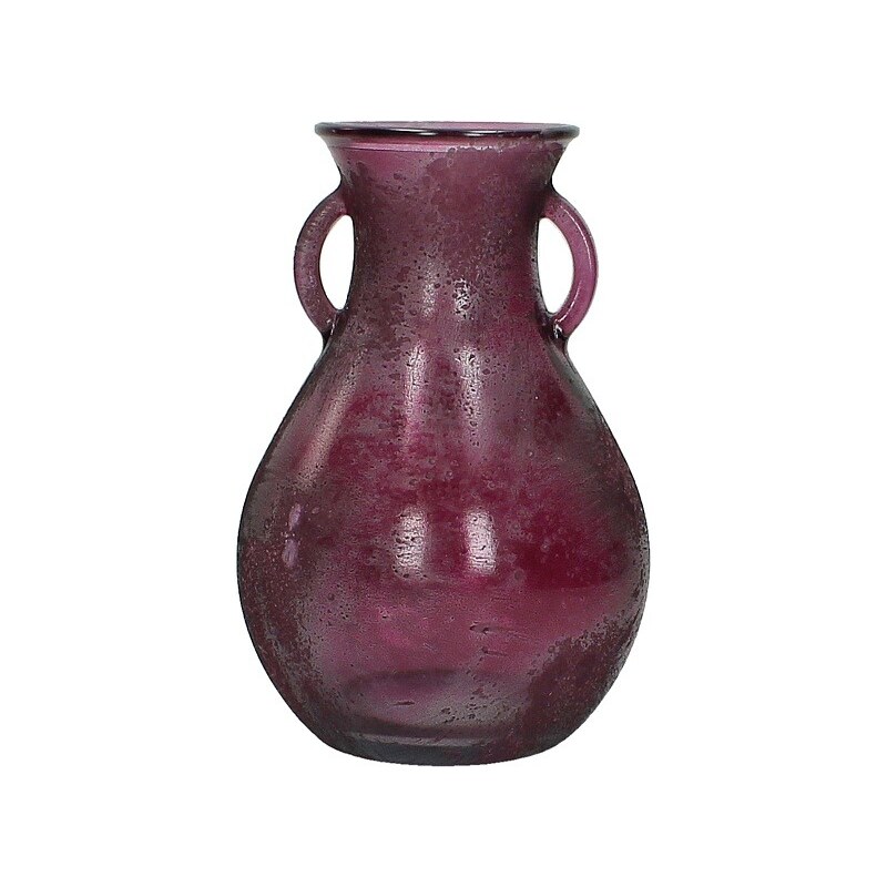 KERSTEN - Váza z recyklovaného skla, tmavěčervená 16x16x24cm - (WER-2508)