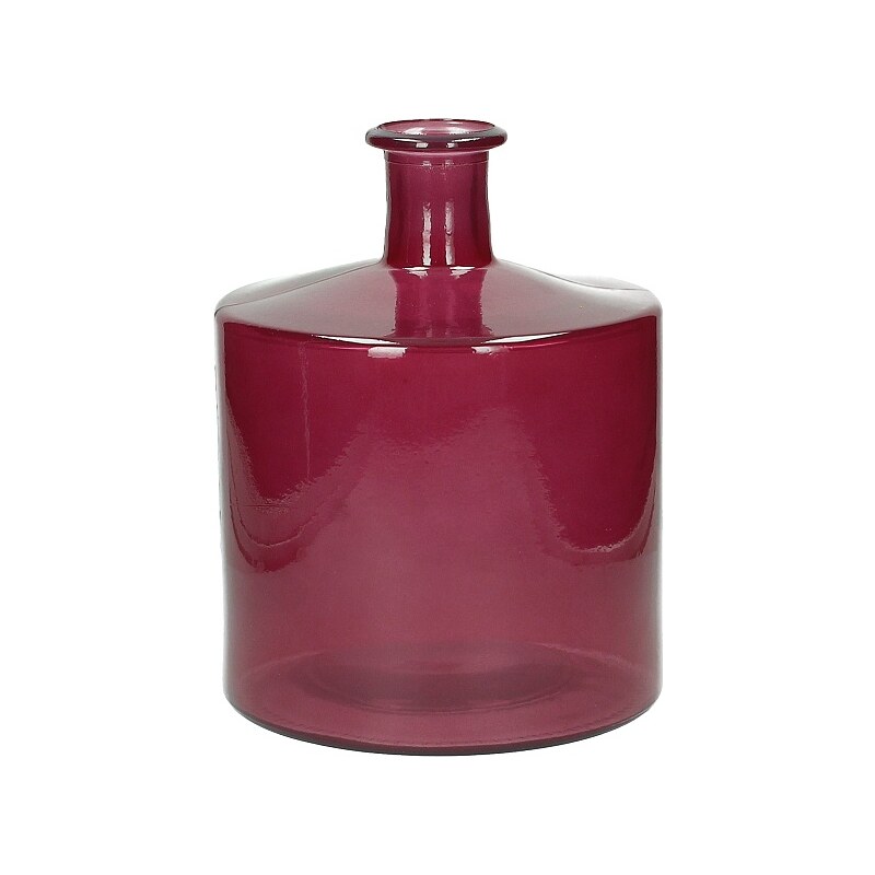 KERSTEN - Váza z recyklovaného skla, růžová 21x21x26cm - (LEV-9340)