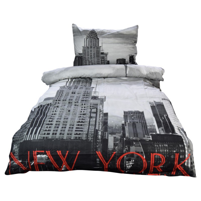 NOVIA Povlečení Exklusiv, New York s 3D efektem, bavlna, 2 dílné, 140x200 70x90