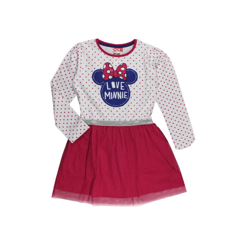 E plus M Dívčí šaty Minnie - bílo-červené