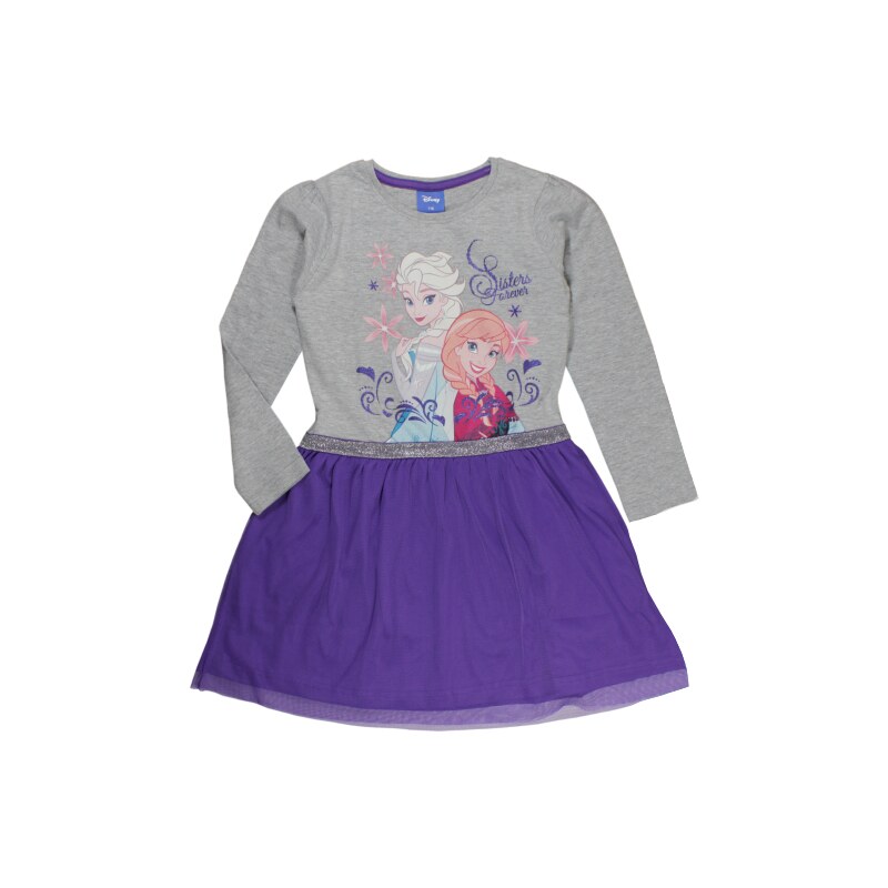 E plus M Dívčí šaty Frozen - šedo-fialové
