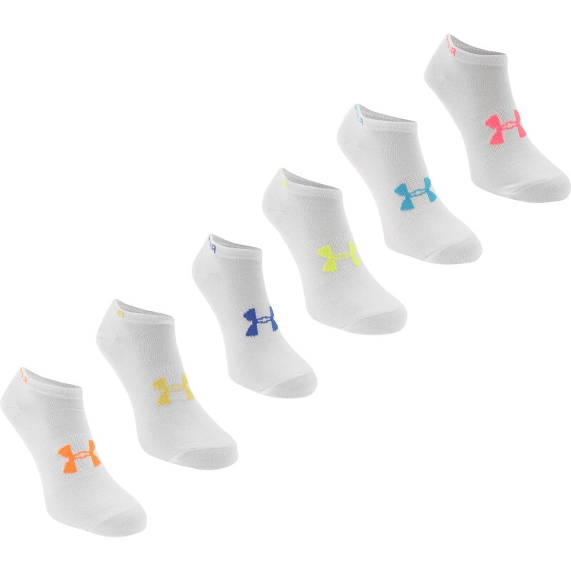 Under Armour Heat Gear 3 Pack No Show Ladies Socks, white
