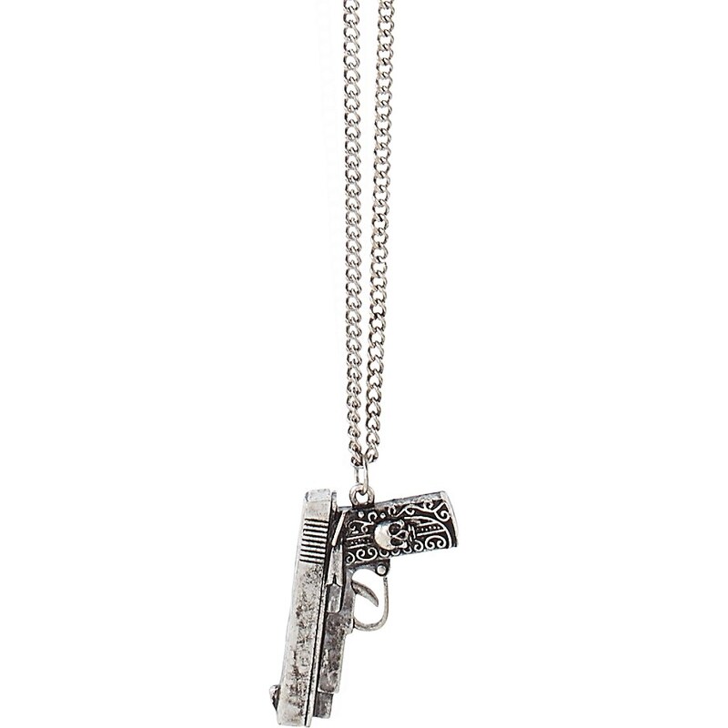 Icon Brand Burnished Silver Moveable Gun Necklace