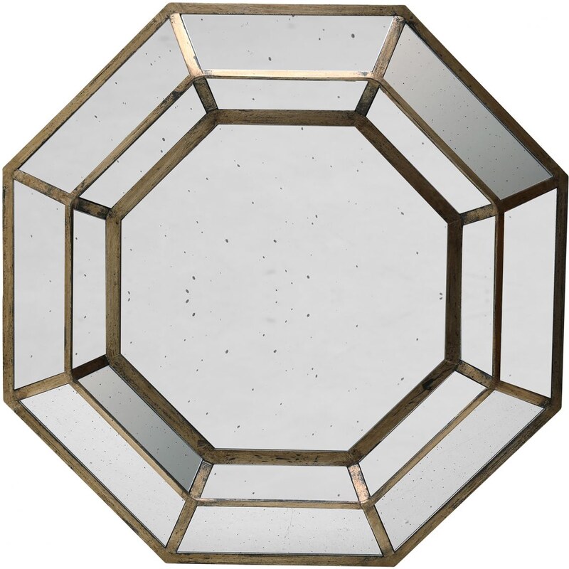 Côté Table Zrcadlo v dřevěném rámu Octogonal 102cm
