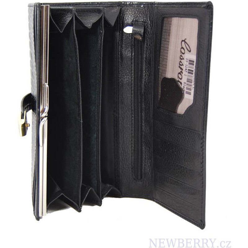 Dámská kroko kožená peněženka v krabičce Cossroll 03-5242-1 černá