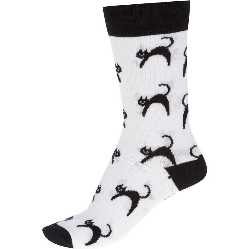 Bílé dámské ponožky ZOOT Originál Kočka