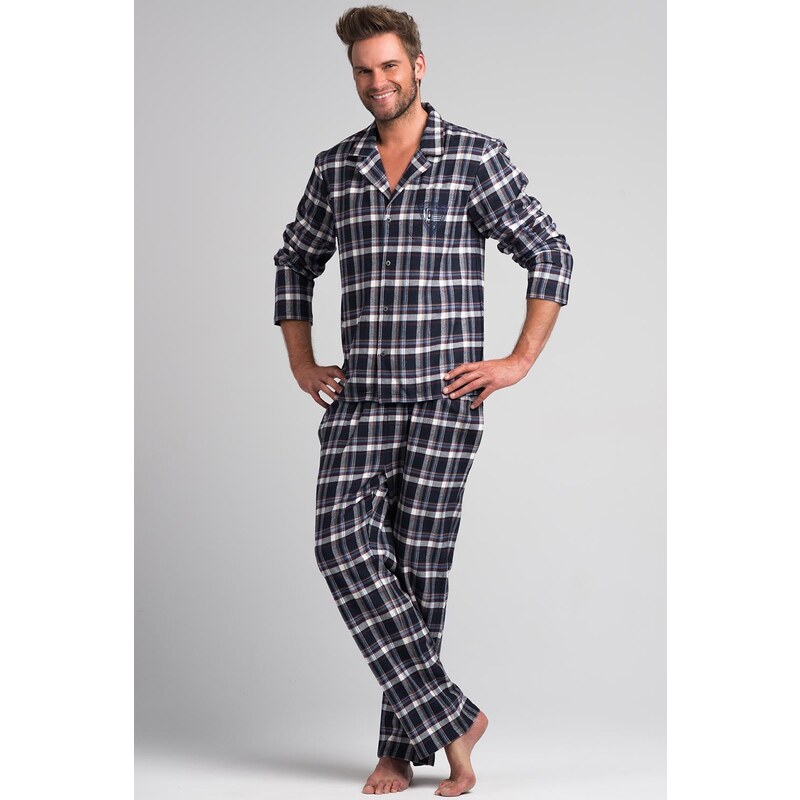 Pánské pyžamo Rossli SAM-PY 043, XL modro-bílá