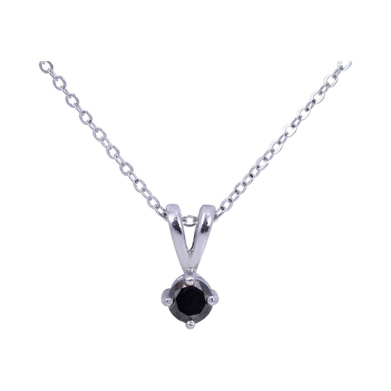 Stříbrný přívěsek s černým diamantem KLENOTA kln2463