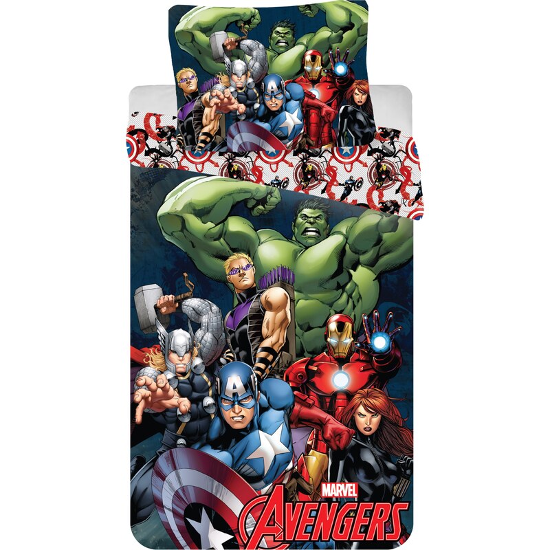 Jerry Fabrics Dětské oboustranné povlečení Avengers 2016, 140x200 cm/70x90 cm - barevné