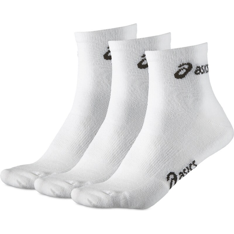 3 páry bílých ponožek Asics