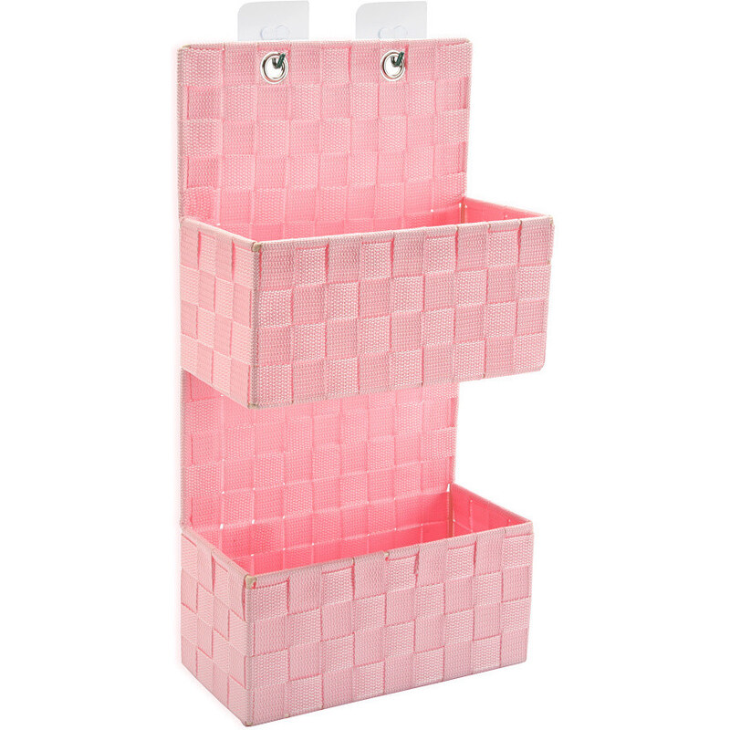 Nástěnný dvoupatrový košík Versa Pink Pastel