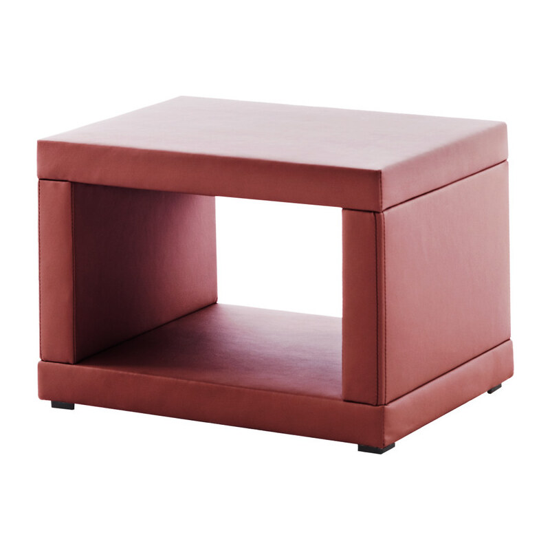 Červený koženkový noční stolek Novative