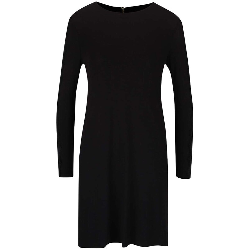 Černé volnější šaty s krajkovými detaily Dorothy Perkins