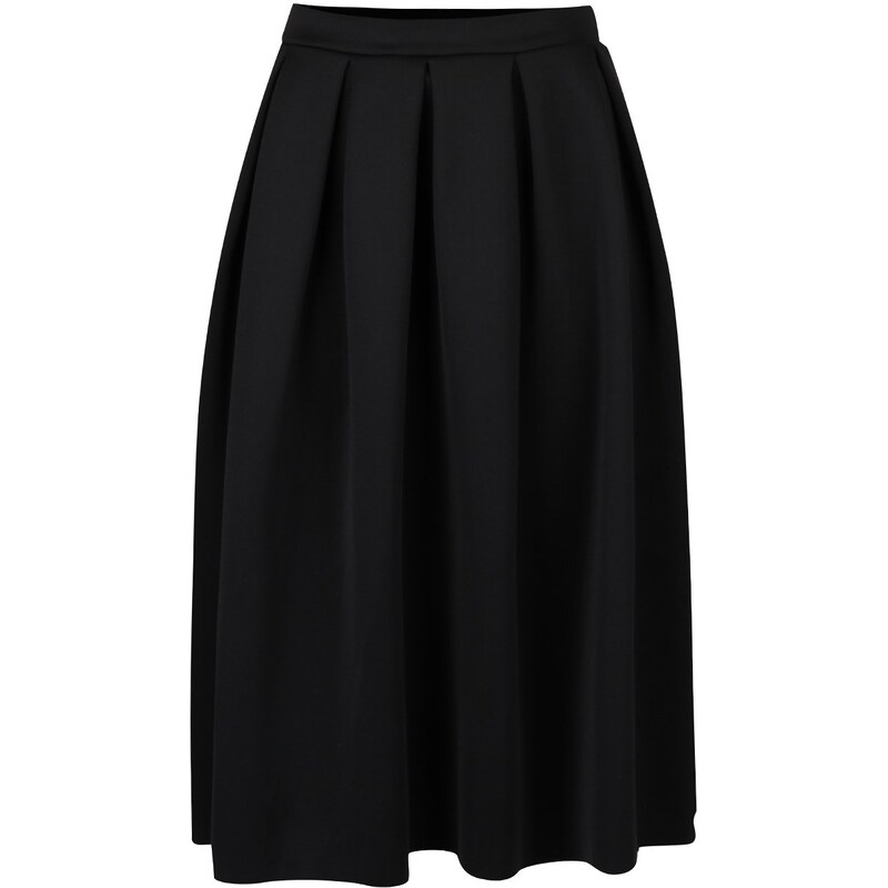 Černá překládaná sukně s pružným pasem Dorothy Perkins