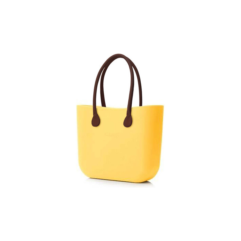 O bag kabelka žlutá s držadlem koženka hnědá
