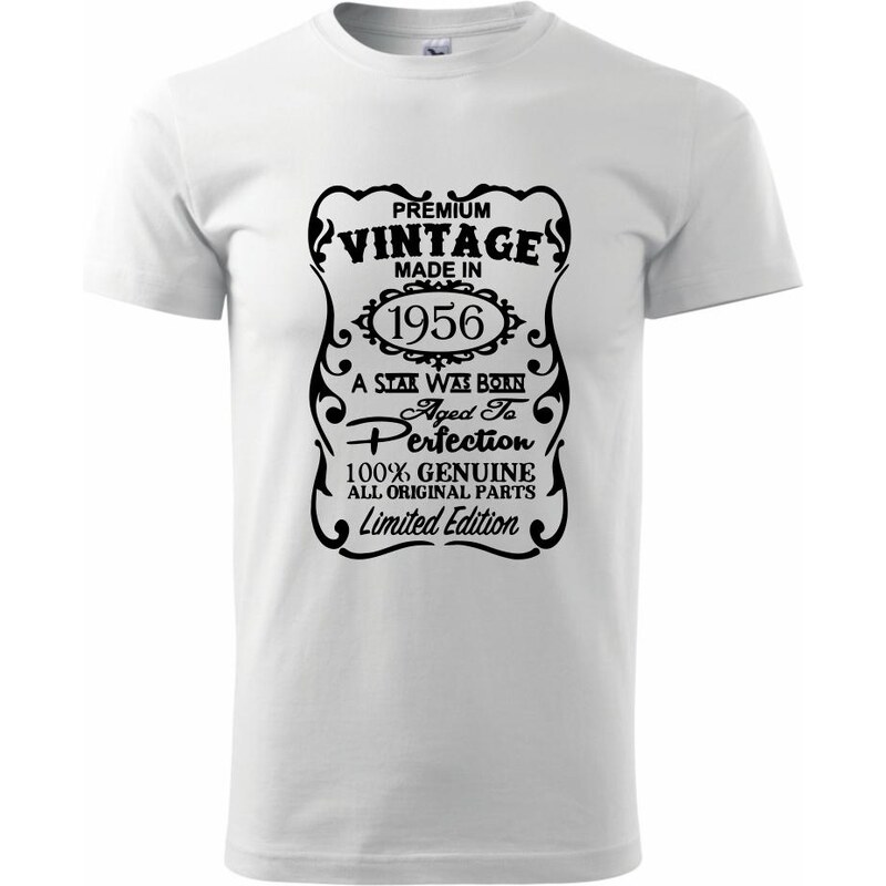 Myshirt.cz Vintage Etiketa - 1956 - Klasické pánské triko - XS ( Bílá )