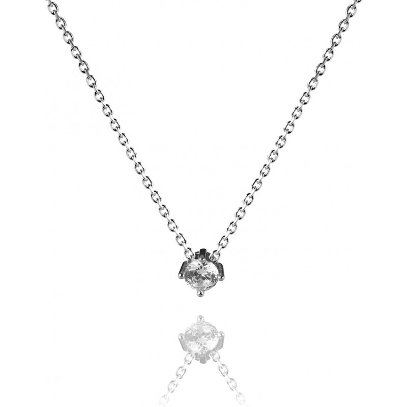 Meucci Jemný stříbrný náhrdelník s drobným zirkonem