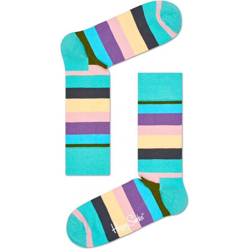 Ponožky Happy Socks Stripe Gray, Green, Pink, Purple, Turquoise, Yellow