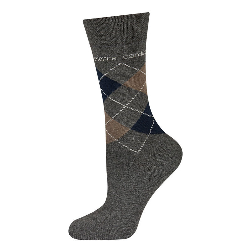 Pánské šedo-hnědé ponožky Pierre Cardin Argyle