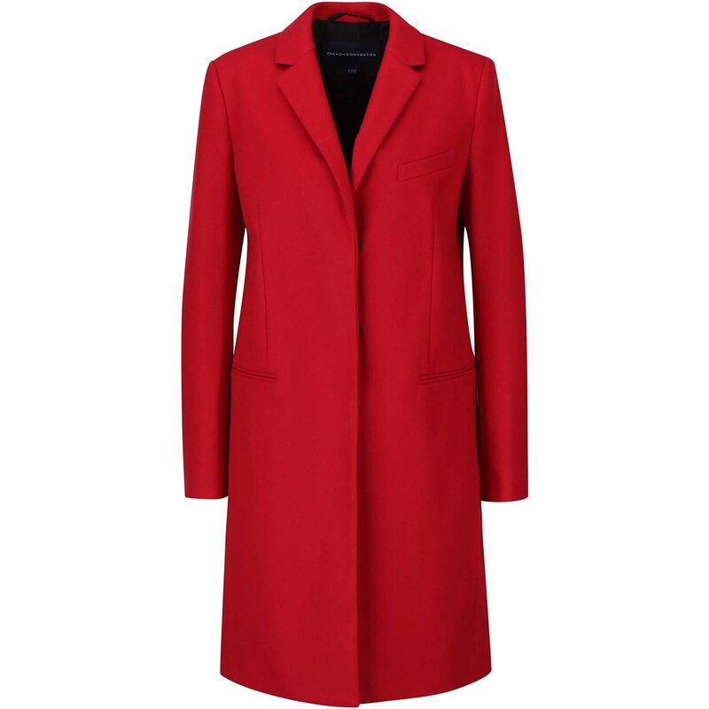 Červený dámský vlněný kabát French Connection Platform