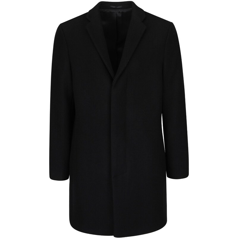 Černý vlněný kabát Selected Homme New Brook