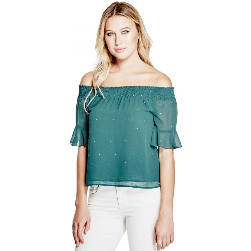 GUESS GUESS Valentina Embellished Top - deep teal