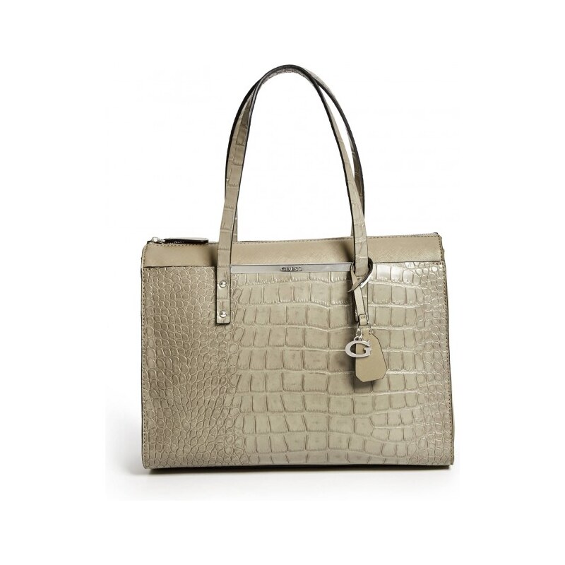 GUESS GUESS Kingsville Croc-Embossed Tote - moss