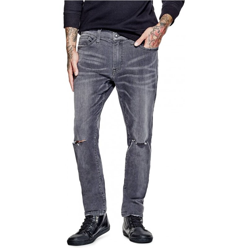 GUESS Brenan Skinny Jeans - grey destroyed