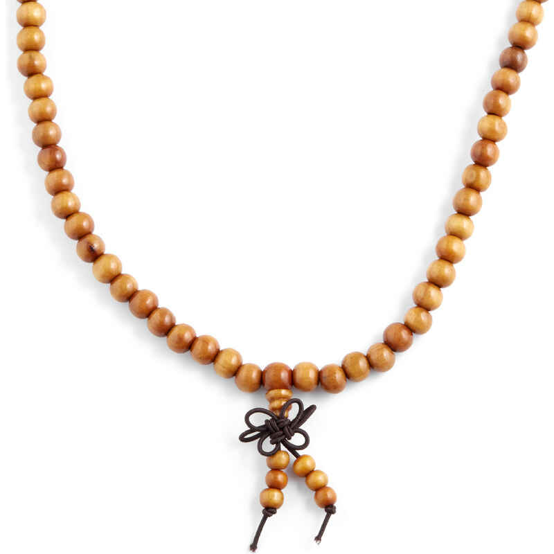 Trendhim Světle hnědý náhrdelník z dřevěných korálků X0-1-5195