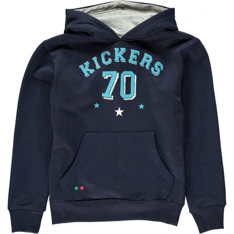 Kickers Over The Head Print Hoody Junior Boys, navy