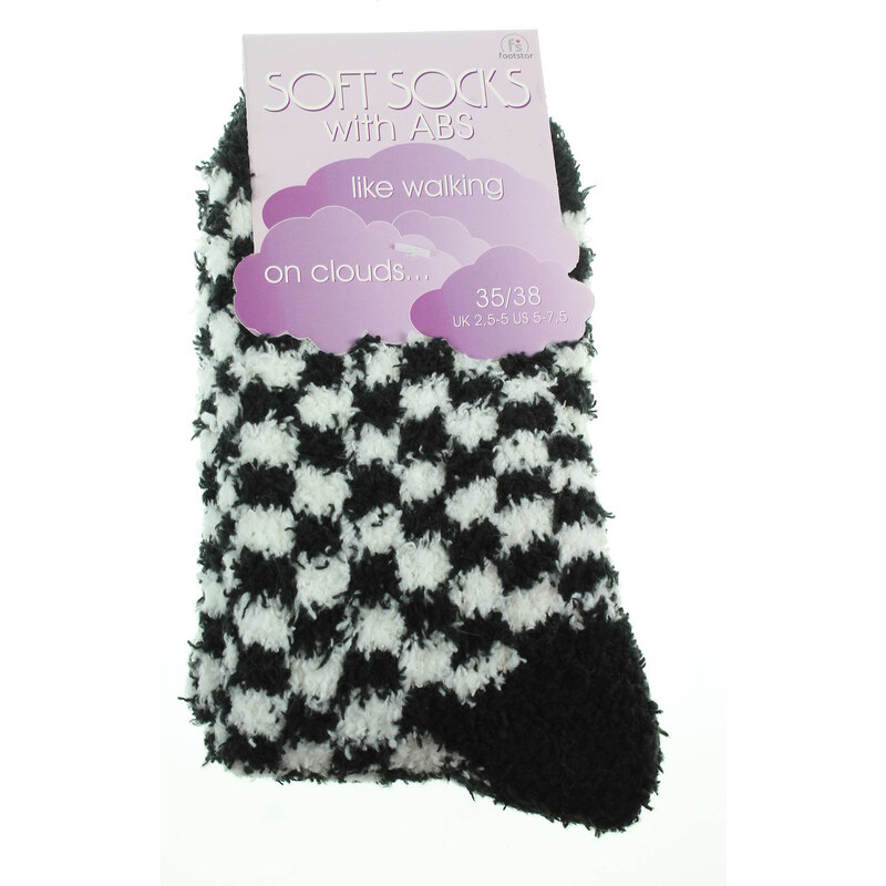 Rejnok Dovoz Soft Socks with ABS dámské ponožky 64167 černá-bílá
