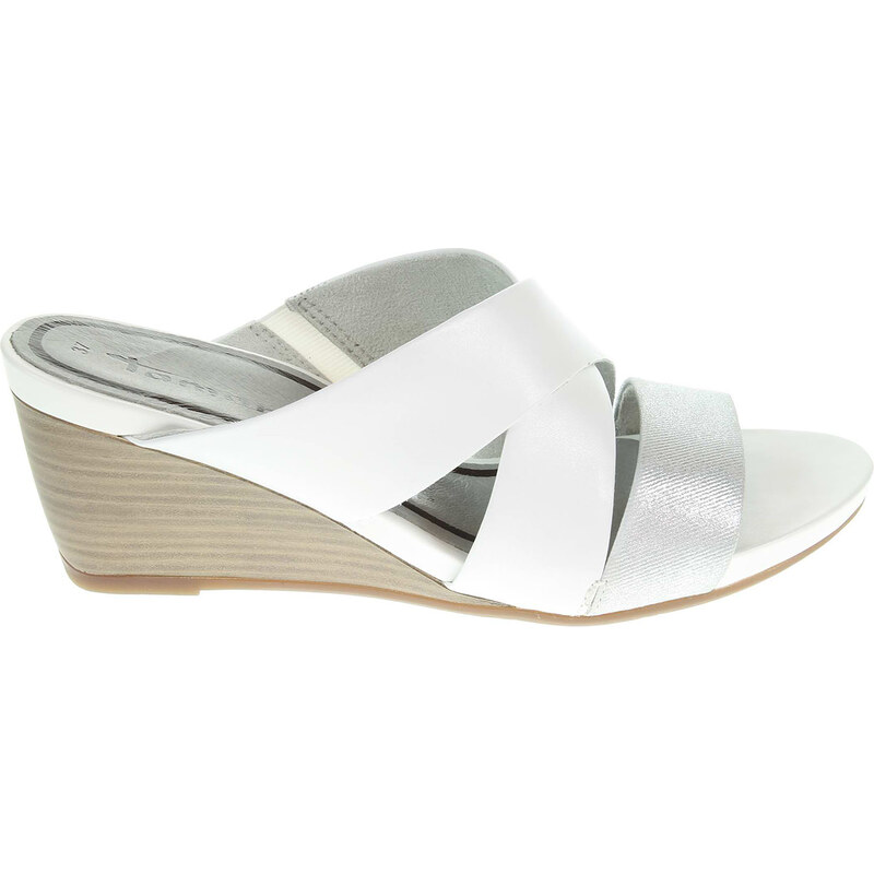 Tamaris dámské pantofle 1-27234-24 bílá-stříbrná