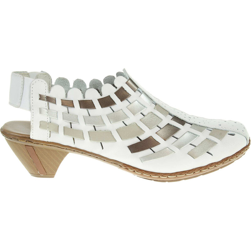 Rieker dámské sandály 46778-81 bílá-stříbrná
