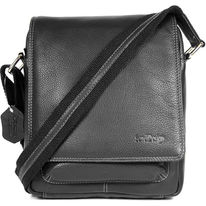 Sendi DESIGN Pánská kožená taška přes rameno SendiDesign IG704 - černá