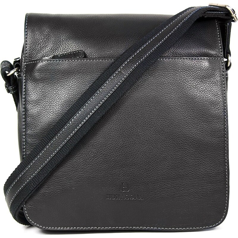 Pánská kožená taška přes rameno Hexagona 462547 - černá