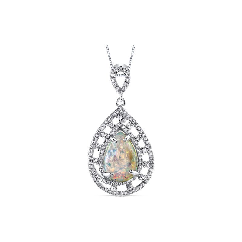 Eppi Stříbrný náhrdelník s opálem Loria